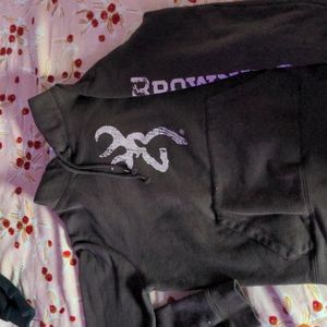 Browning hoodie (dark brown with pink deer)